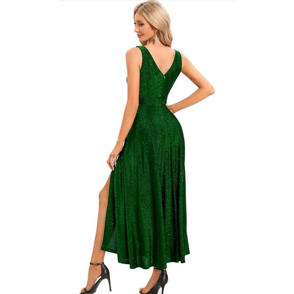 Bbonlinedress Women's Sequins Sparkling Maxi Glitter Long Split  Dress XL - Picture 3 of 11